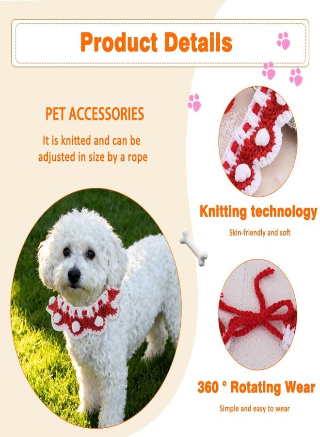 YangQian Small Dog Cat Bib Collar Pet Scarf Bib Small Dog Wedding Christmas Holiday Bandana Cats Birthday Party Outfit Cat Dress Up Accessories Tiny Dogs Neck Decoration Cats Saliva Towel Costume for Dogs Pet - Image 4